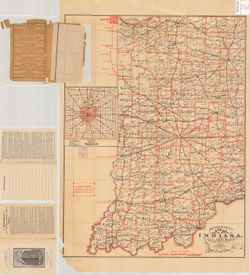 Mendenhall's New road map & route book of Indiana showing pikes, roads and bicycle routes (Map)