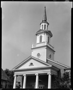 Steeple of Nashville Christian church (orig. neg.)