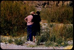 Jean and teacher in Furnace Creek Wash near Tamarisk Death Valley