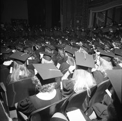 Seated graduates at IU South Bend Commencement, 1973-05-05