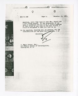 15 December 1941: To: John Edgar Hoover. From: Roy W. Howard.