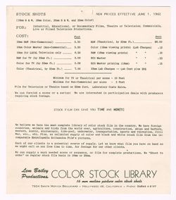 Color Stock Library, Inc.: 16mm Original Color Stock Footage Catalog