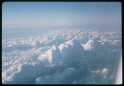 Over U.S.A. midwest high above clouds in Boeing 707 of Lufthansa Flt. 460