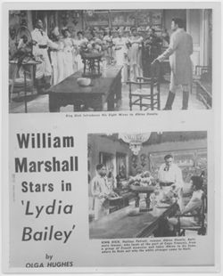 William Marshall Stars in "Lydia Bailey" by Olga Hughes newspaper reproduction