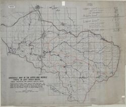 Drainage map of the upper and middle parts of Lost River Basin, Orange, Washington and Lawrence Counties, Indiana