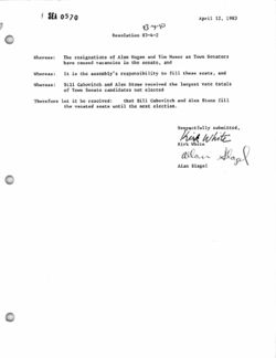 SEA 570 (83-4-10) To Appoint a Town Senator