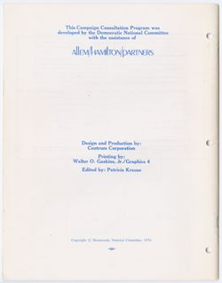 Campaign Consultation Program: Fund Raising, 1974