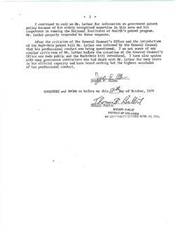 Affidavit of Joseph P. Allen re Norman Latker, October 18, 1979