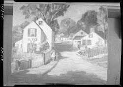 Painting by Mrs. Carter--Rockport, Mass., street scene