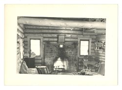 Interior of a log cabin