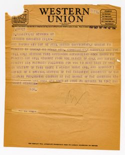 18 October 1947: To: William W. Hawkins. From: Roy W. Howard.