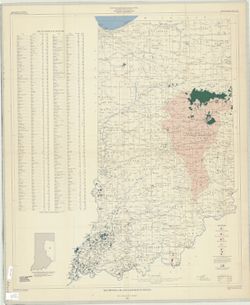 Map showing oil and gas fields in Indiana