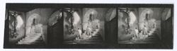 Item 0080a. Liceaga and another bullfighter kneeling on stone steps of church or chapel in front of large crucifix on wall. See also Item 607 below. Three prints.