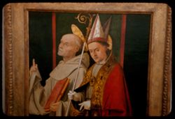 St. Bernardine and a Holy Bishop Montagna Kress Collection