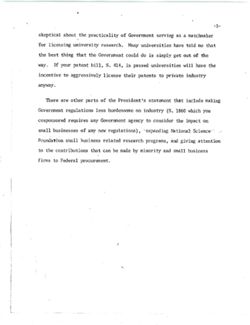 Memo from Joe to Senator re President's Innovation Announcement (for your Chicago Speech), November 1, 1979