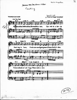 Cooking, 1957, 1971, Piano-vocal score