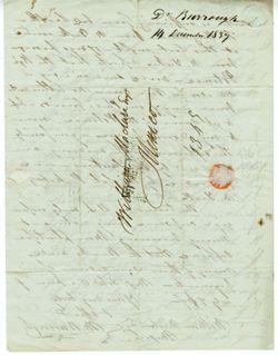 Burroughs, Dr. M[armaduke], Vera Cruz, 14 Dec 1837, to William Maclure, Mexico., 1837 Dec. 14