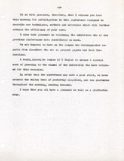 "Address of Welcome" -Third Annual Commercial Teacher's Conference, Indiana University July 14, 1938