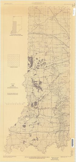Map of Southwestern Indiana showing areas underground mined for coal