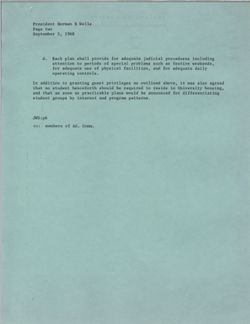 Students—Open visitation, Sept.-Nov. 1968 (Folder 2)