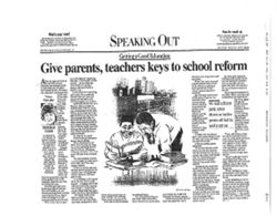 (1999, May 23).Give Parents, Teachers Keys to School Reform.Democrat and Chronicle (p. 23A).