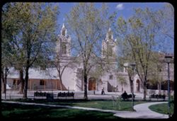 Plaza and Cathedral.   Albuquerque Old Town.