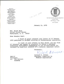 Letter from Richard A. Givens to Birch Bayh, January 11, 1979