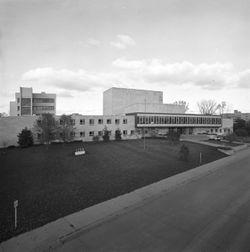 Northside Hall at IU South Bend viewed from Northside Boulevard, 1973