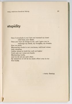 "Stupidity," [Poem], Betty Fleming