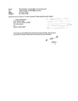 Email from Emily Walker to Nora Coulter re ANSI HSSP, March 17, 2004