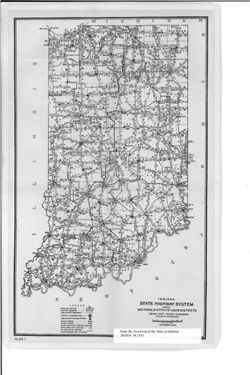 Indiana State Highway System showing sections, districts, and sub-districts