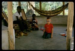 Warren & friends in palaver hut