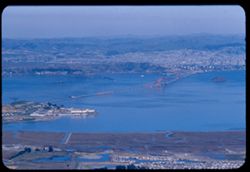 San Quentin and new upper bay bridge from Tamalpais