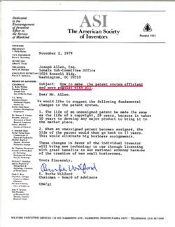 Letter from E. Burke Wilford to Joseph Allen, November 2, 1979