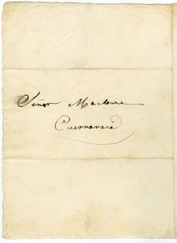 [T or F]imoutt [?] p., 13 de mars de 1836 7u/s du matin. To Senõr W[illia]m Maclure, Guernavaca., 1836 Mar. 13