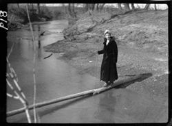 Beryl on pole crossing Indian Creek