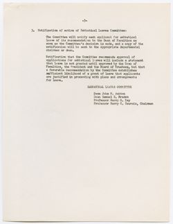 06: Report of the Committee on Sabbatical Leaves, ca. 05 November 1963
