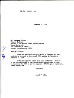 Letter from Joseph P. Allen to Lawrence Gilbert of the Society of University Patent Administrators, December 19, 1979