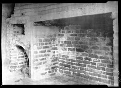 Fireplace in slave quarters of Crofut home