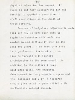 "Remarks Before the Faculty" -Indiana University, Business Auditorium Sept. 28, 1939