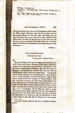 Johnson, William, Sir. The Papers of Sir William Johnson, Vol. XII, pp. 1079-1081.