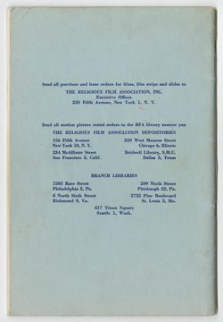 The Religious Film Association: Guide to Films for Church and Community Use, 1953-1954