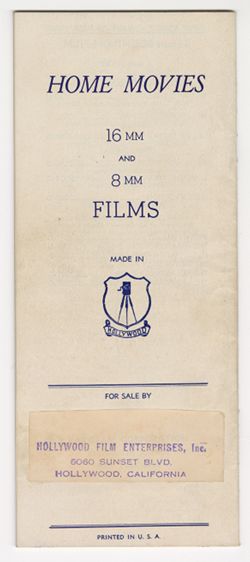 Hollywood Film Enterprises: Home Movies catalog, 1939