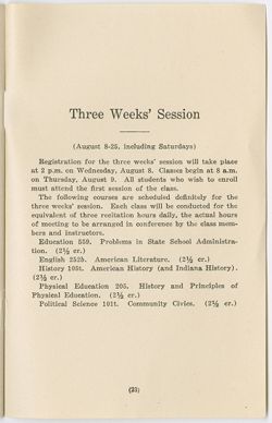 "Indiana University Summer Session Preliminary Announcement 1934" vol. XXII, no. 1