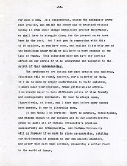 "Shop Talk: Remarks Before the Faculty" -Indiana University. Apr. 28, 1938