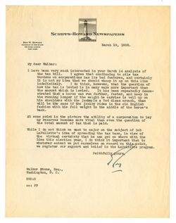 19 March 1938: To: Walker Stone. From: Roy W. Howard.