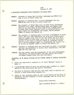 R-58 Resolution Concerning Equal Facilities for Equal Rights, 08 February 1968