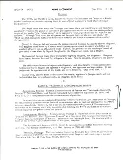 Patent, Trademark and Copyright Briefs, Bureau of National Affairs Patent, Copyright & Trademark Journal, p. A-11, November 22, 1979