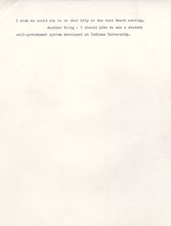 "President Wells' Discussion of Year's Work." -Board of Trustees, Indiana University circa Nov. 7, 1940