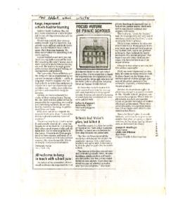 (1995, Dec. 25).Large, Impersonal Schools Bad for Learning [response to article by Andrew C. Smith]. Ann Arbor News.